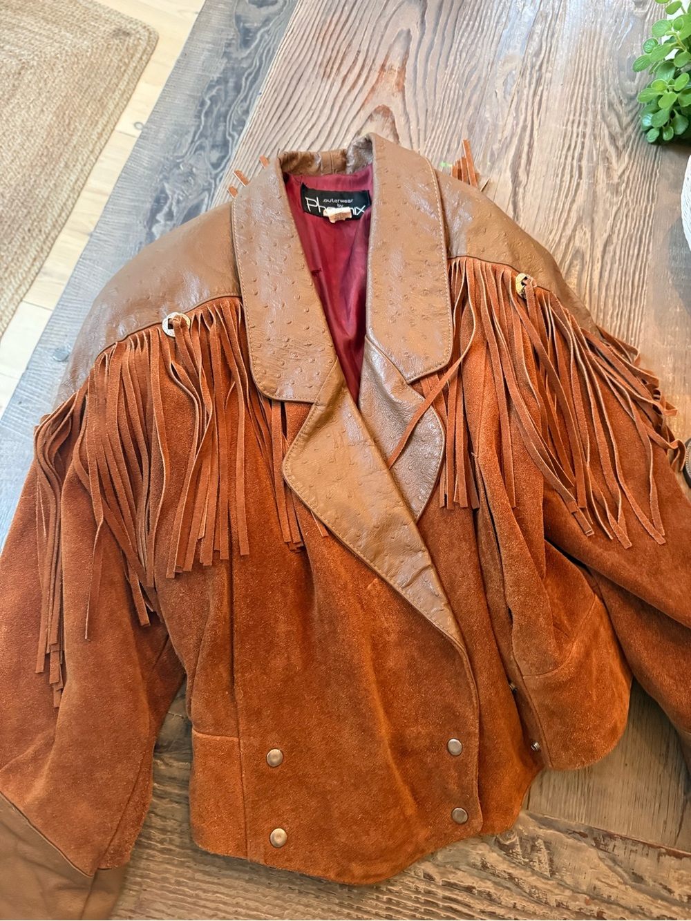 Vintage 80’s western wear Fringe Suede & Leather Women's Jacket size Medium